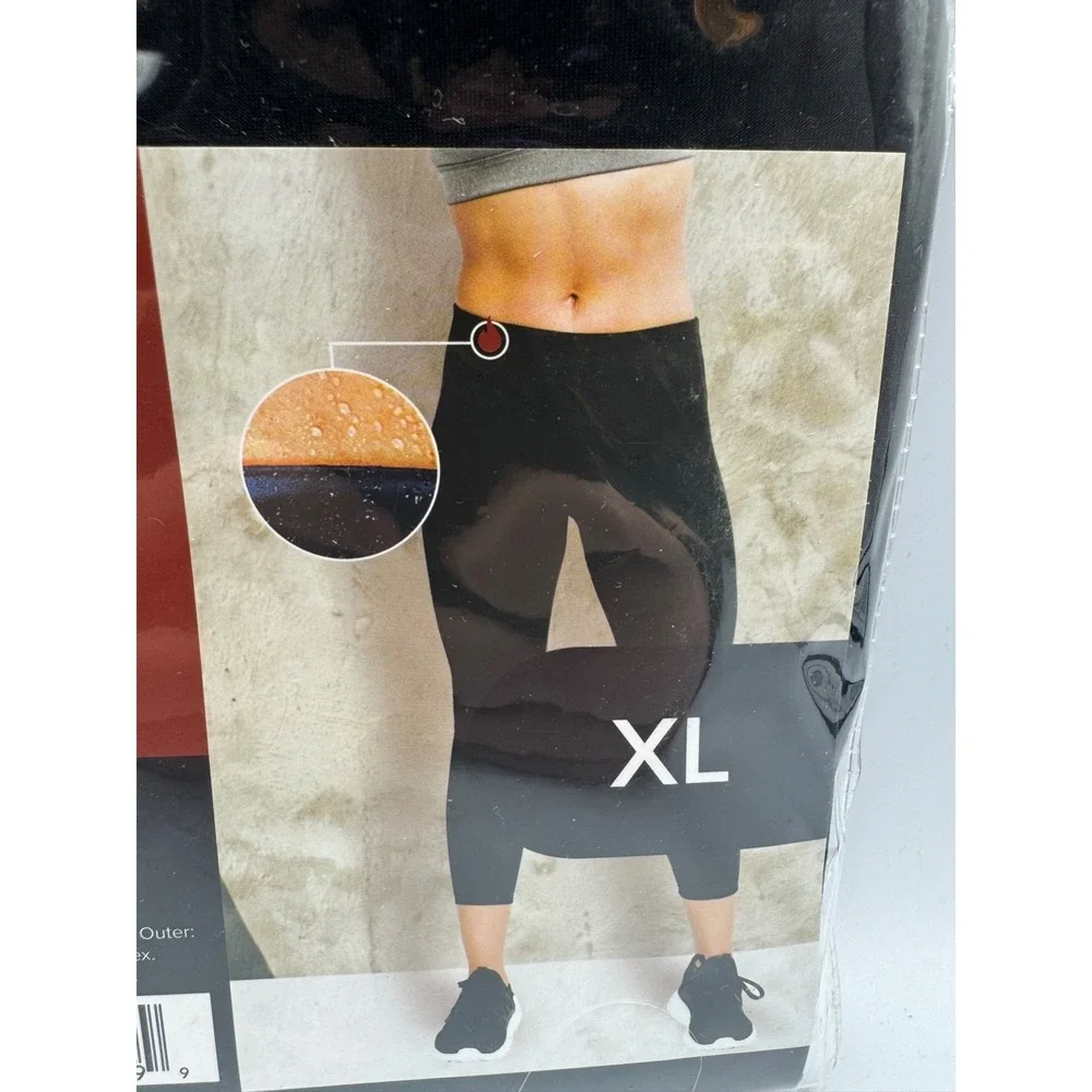 NWT‎ Novel Brands Sweat Shaper Leggings Women's XL Black Lightweight Comfortable